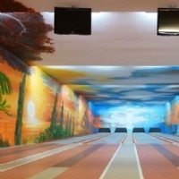 Die gesamte Kegelbahn im normalen Licht Die gesamte Kegelbahn im normalen Licht