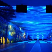 Die gleiche Kegelbahn im UV Licht Die gleiche Kegelbahn im UV Licht